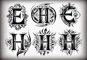 combine the letters E and H tattoo idea
