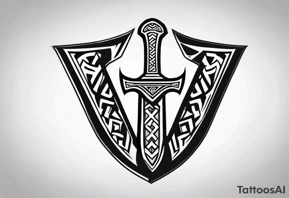 Valhalla valknut shield axe sword tattoo idea