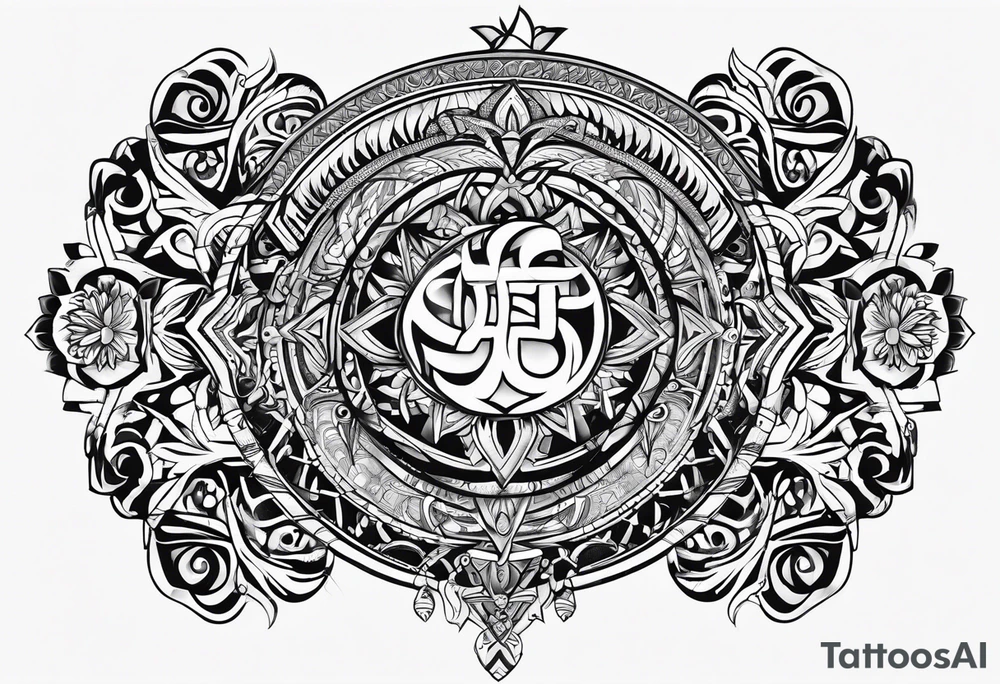 my son's name creatively illustrated. Tekle Amar'e Njaya tattoo idea