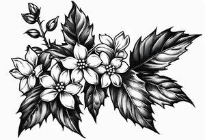 holly flower stem no flower tattoo idea