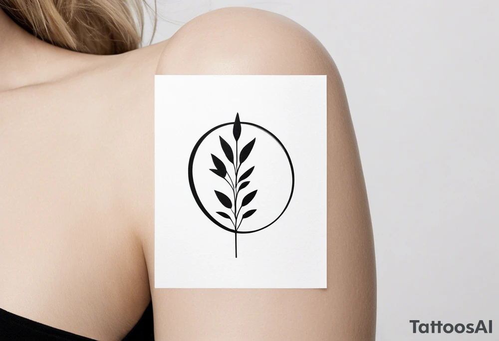 Here’s a description for the fourth idea:

	Minimalist black-and-white tattoo above the inner elbow, featuring an open circle with a small sprouting seed or budding plant inside, symbolizing new life and growth. From the seed, a fine, delicate lifeline extends outward, representing the journey of parent and child together. The design uses thin, clean lines for a simple, elegant, and symbolic look. tattoo idea