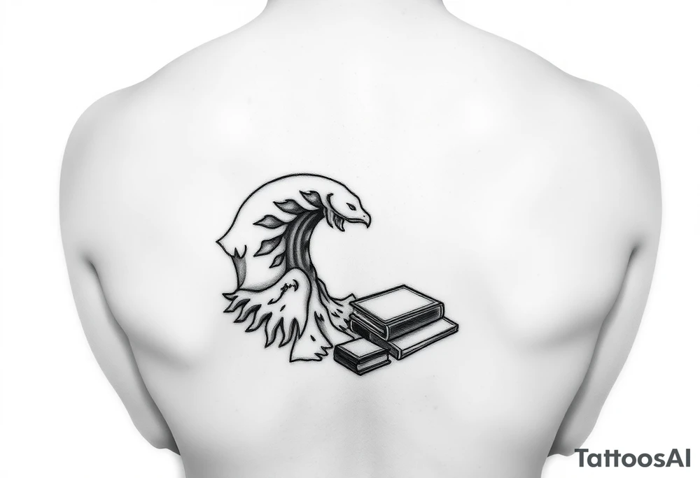 A black and white tattoo that will go on side of the wrist. This is for someone who loves ocean, travel and books. Something unique. tattoo idea