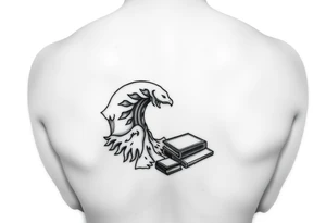 A black and white tattoo that will go on side of the wrist. This is for someone who loves ocean, travel and books. Something unique. tattoo idea