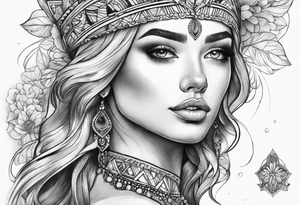 Opal stone tattoo idea
