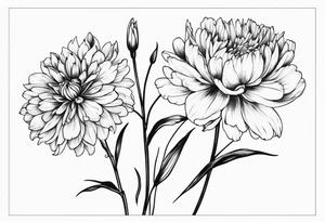 chrysanthemum and gladiolus, with stems tattoo idea