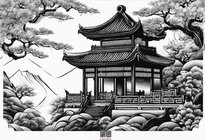 Chinese wall, realistic, art, gezeichnet, fine line tattoo idea