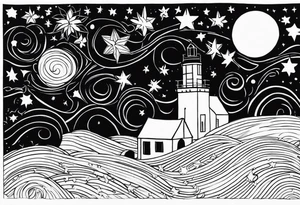 starry night van gogh tattoo idea