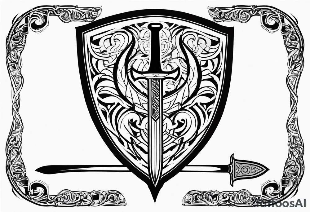 Valhalla sword shield tattoo idea