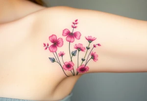 Pink wildflowers tattoo idea