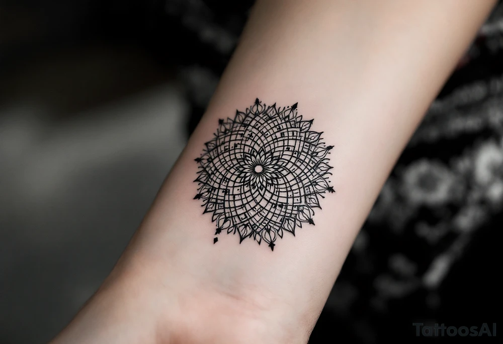 mandala with sacred flower of life in the middle tattoo idea