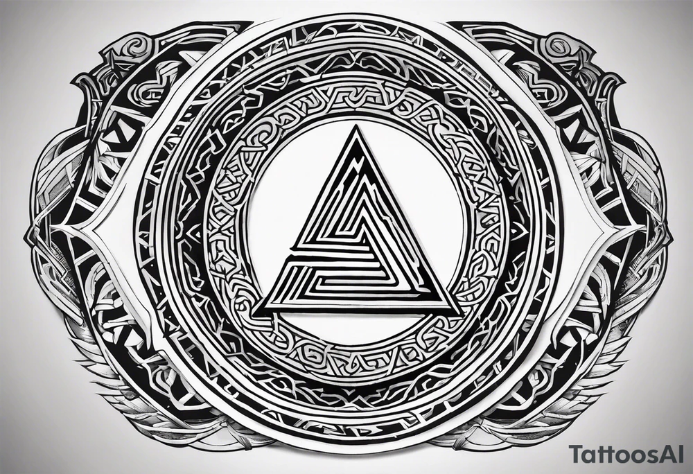 Valhalla valknut battle shield tattoo idea