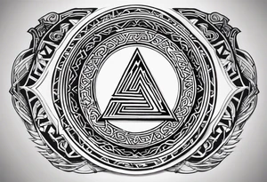Valhalla valknut battle shield tattoo idea