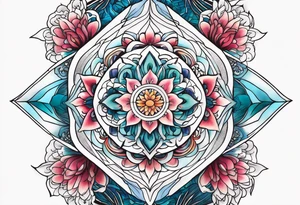 repeating crystals tattoo idea