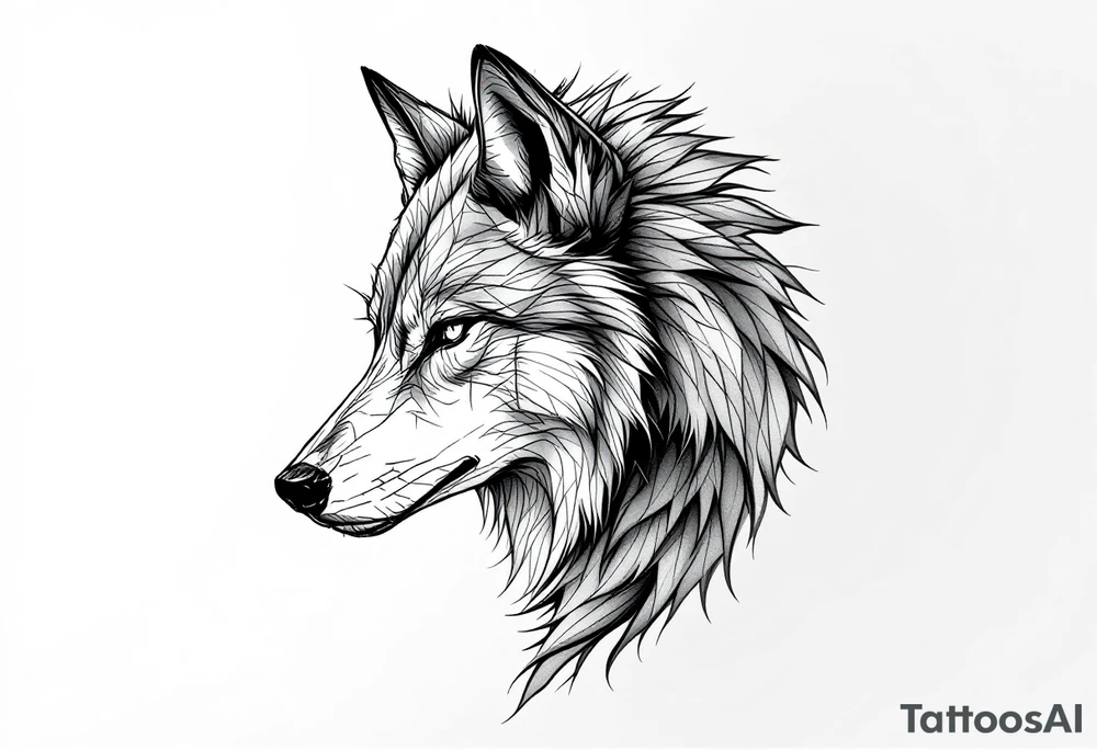 mongolian grey wolf tattoo idea