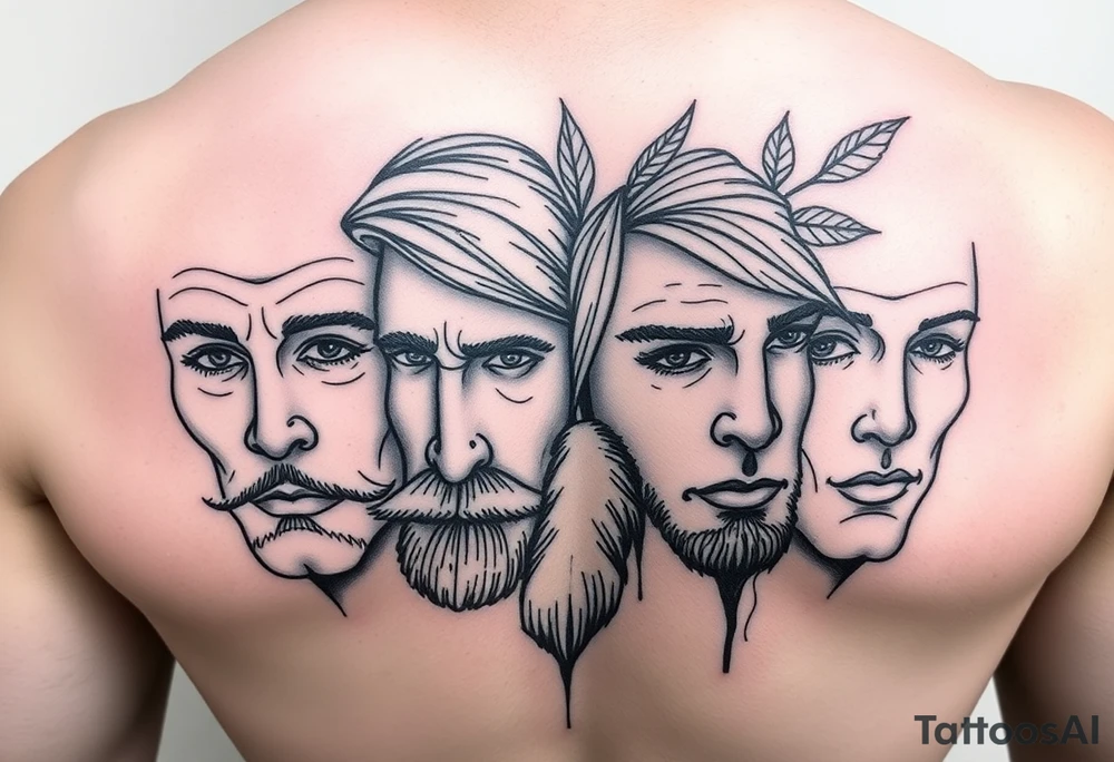 Winter Spring Fall Summer faces tattoo idea