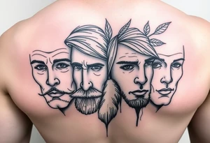 Winter Spring Fall Summer faces tattoo idea