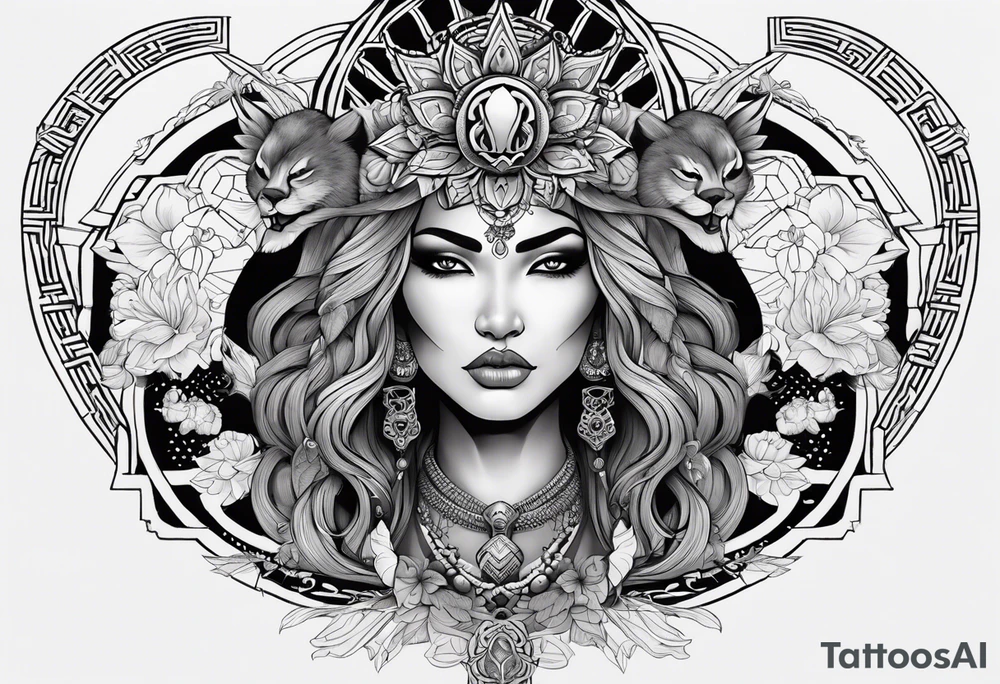 kali ma, alien goddess, valkrye, aries, pirate, divine feminine, zenza resonance, pachamama, lotus azul, blank panther, eagle, skull, 5D, nueva gaya, dna 12 tattoo idea