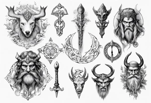 photorealistic Nordic mythology tattoo idea