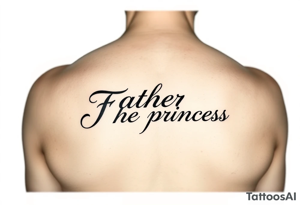Father of the princess text down the back of arm tattoo idea