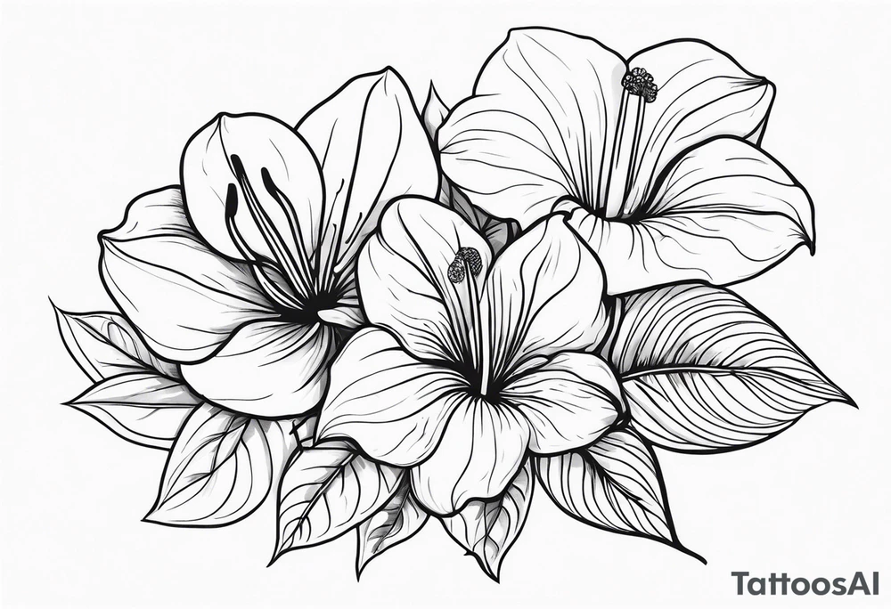 Bouquet de fleurs en long avec des oeillets et on rajoute des anthuriums tattoo idea