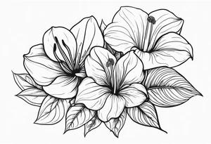 Bouquet de fleurs en long avec des oeillets et on rajoute des anthuriums tattoo idea