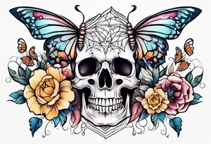 skeleton bones come alive flowers and butterflies
simple design tattoo idea