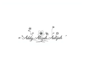 mother of 3 girls flowers stem curves name of Addy, Alizah, Aaliyah tattoo idea