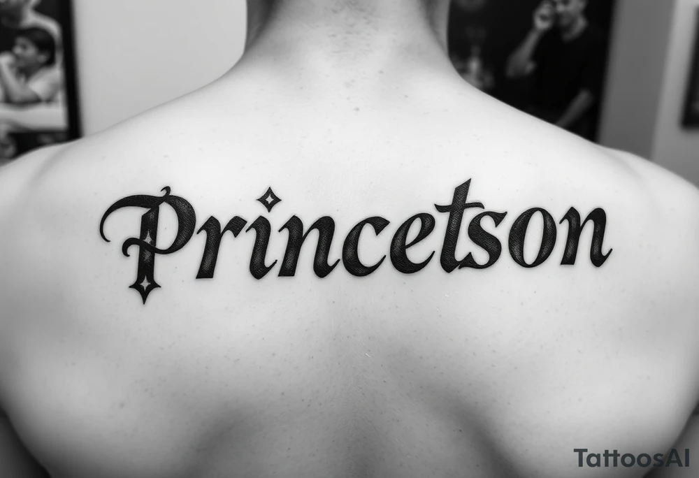 name tattoo princeton vertical tattoo idea