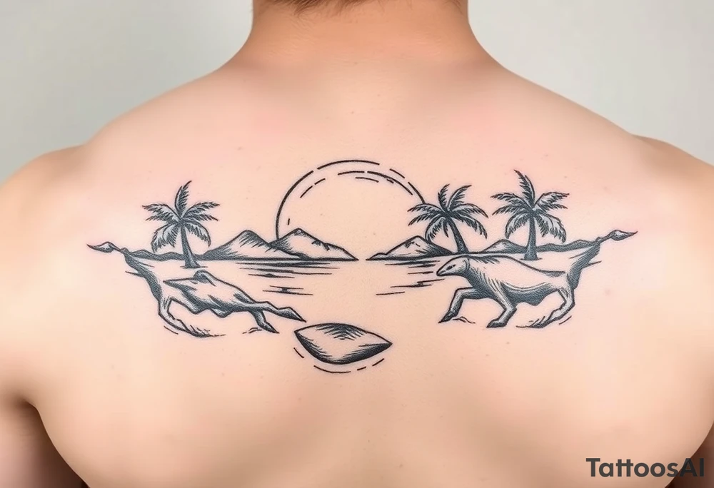 beach themed stamp tattoos tattoo idea
