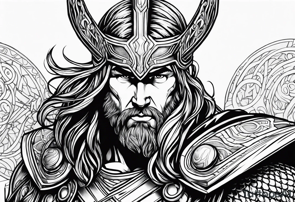 Thor kämpft gegen schlange tattoo idea