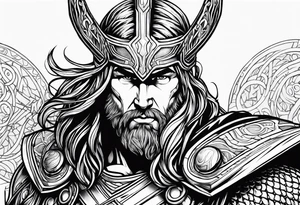 Thor kämpft gegen schlange tattoo idea