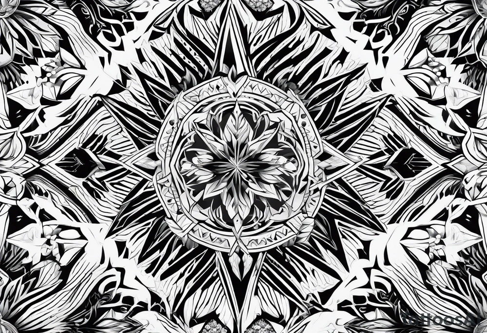 Repeating ice crystal pattern tattoo idea