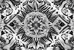 Repeating ice crystal pattern tattoo idea