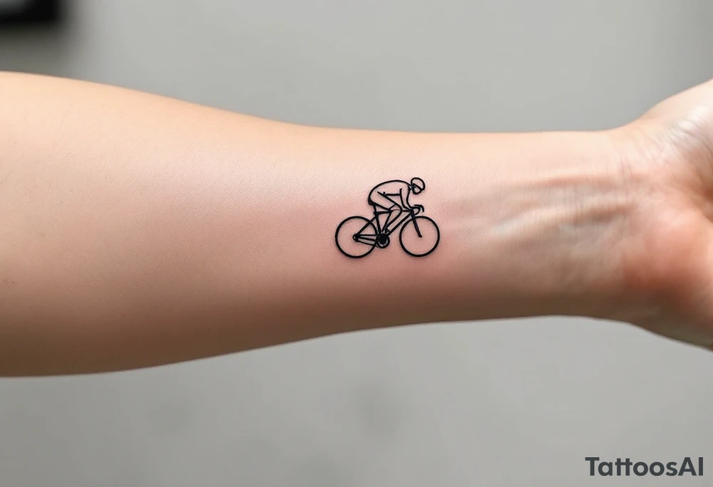 race cyclist abstract sketch tattoo idea