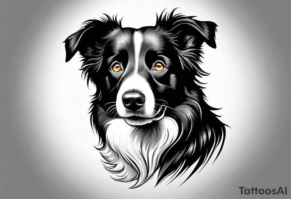 Tattoo of a border collie one eye open one eye closed tattoo idea