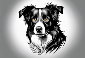 Tattoo of a border collie one eye open one eye closed tattoo idea