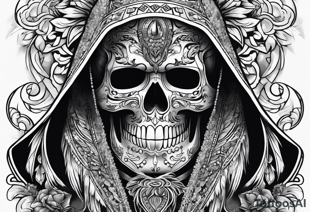 Ghost with sarape tattoo idea