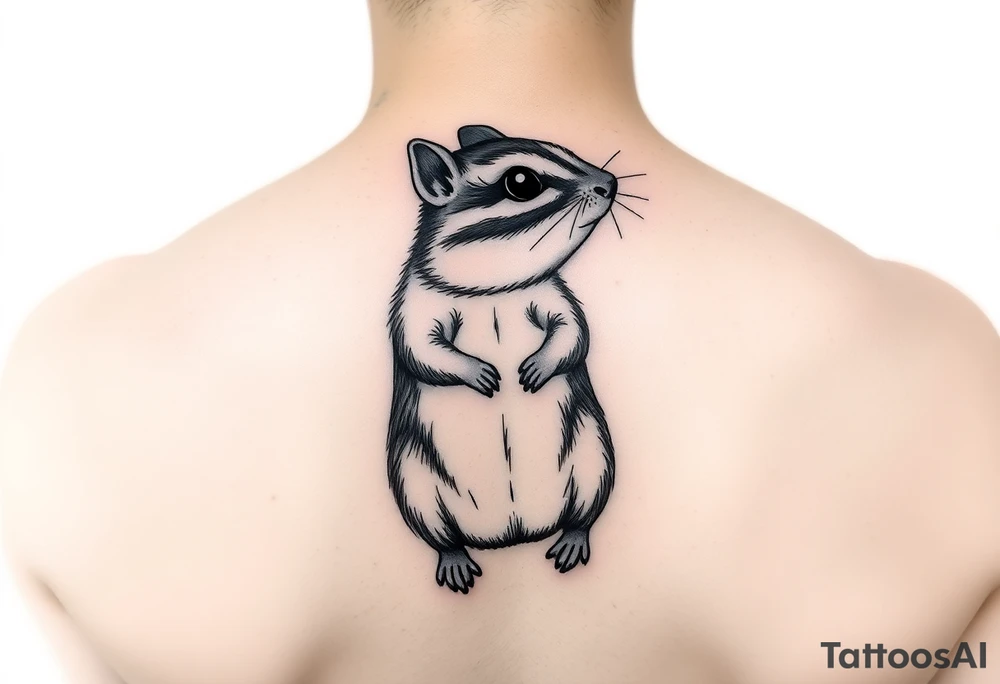 Playful chipmunk tattoo idea