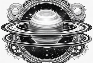 Saturn with infinity symbols tattoo idea
