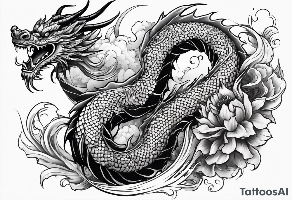 long dragon for sleeve that cover all the arm tattoo idea