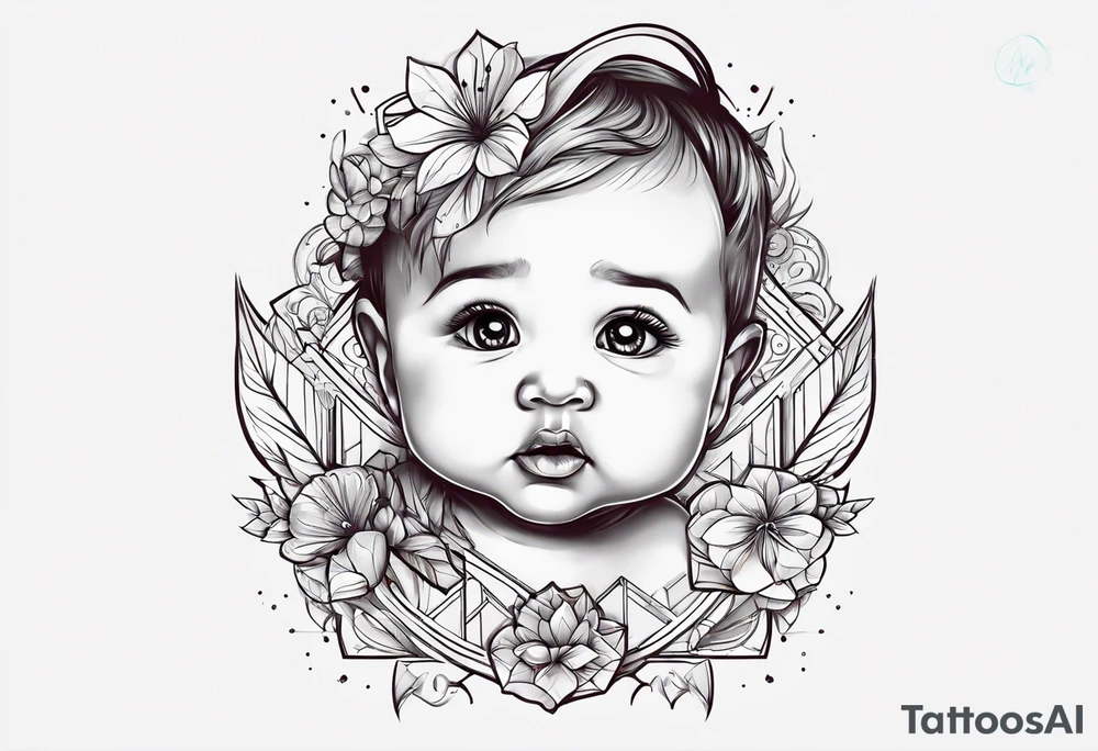 Baby write tattoo idea