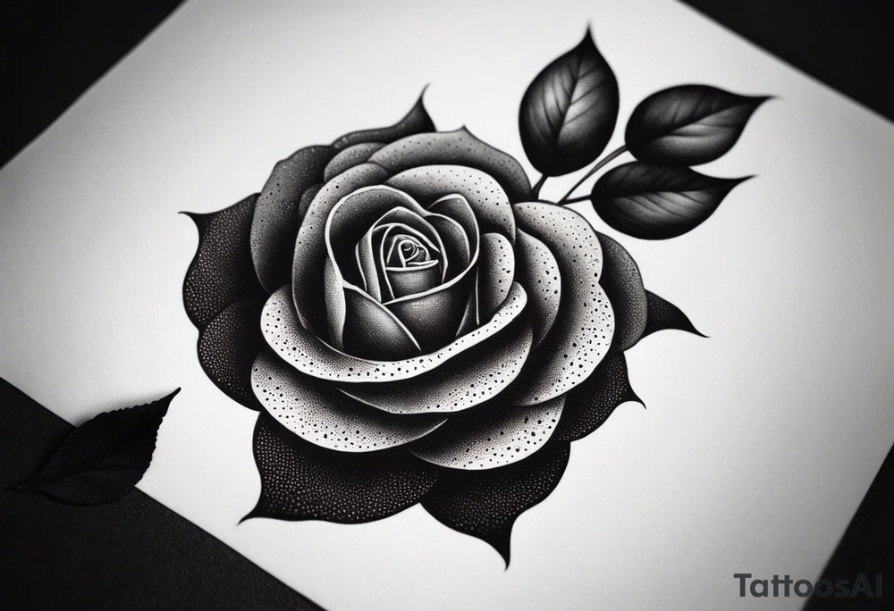 single red rose, black background tattoo idea