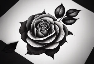 single red rose, black background tattoo idea