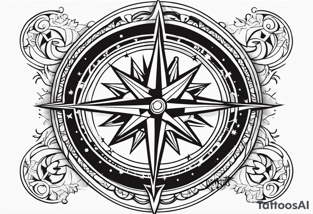 Compass stars tattoo idea