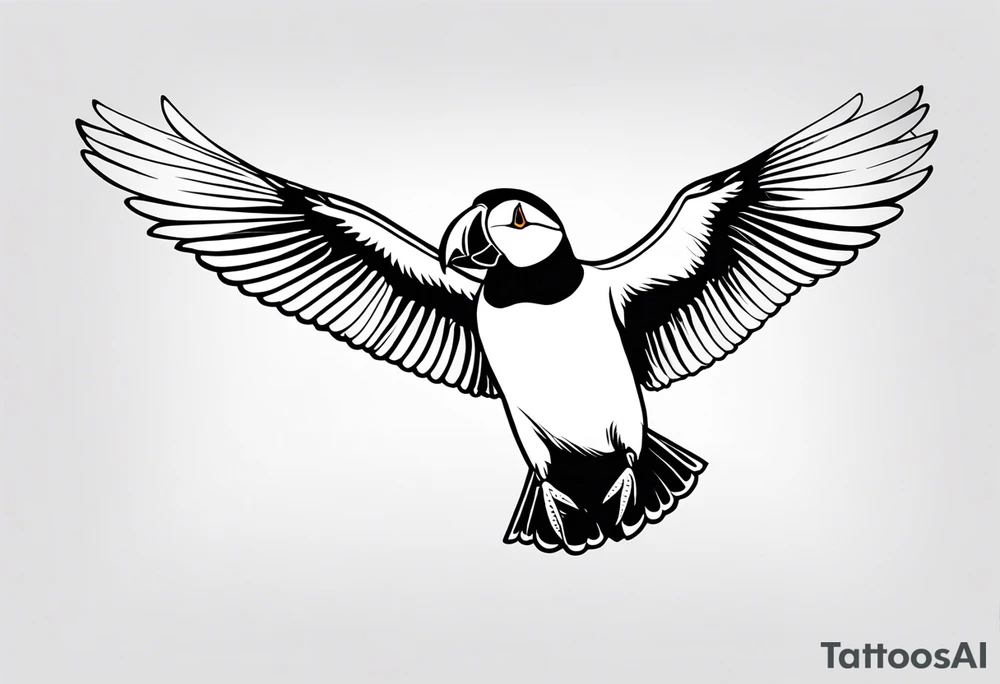 a flying puffin
 - forarm Tattoo tattoo idea