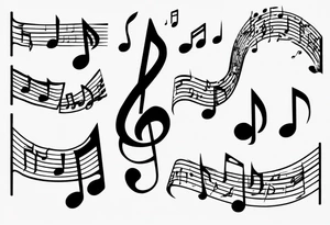 music staff notes negative tattoo idea