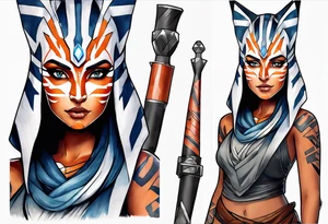 Ahsoka with big boobs tattoo idea