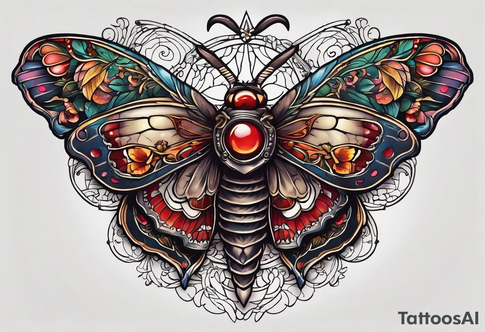 death moth with Wicca aesthetic tattoo idea