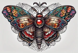 death moth with Wicca aesthetic tattoo idea