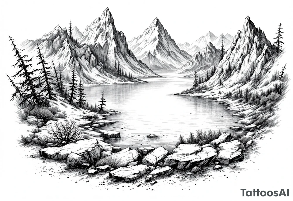 large lake tattoo idea
